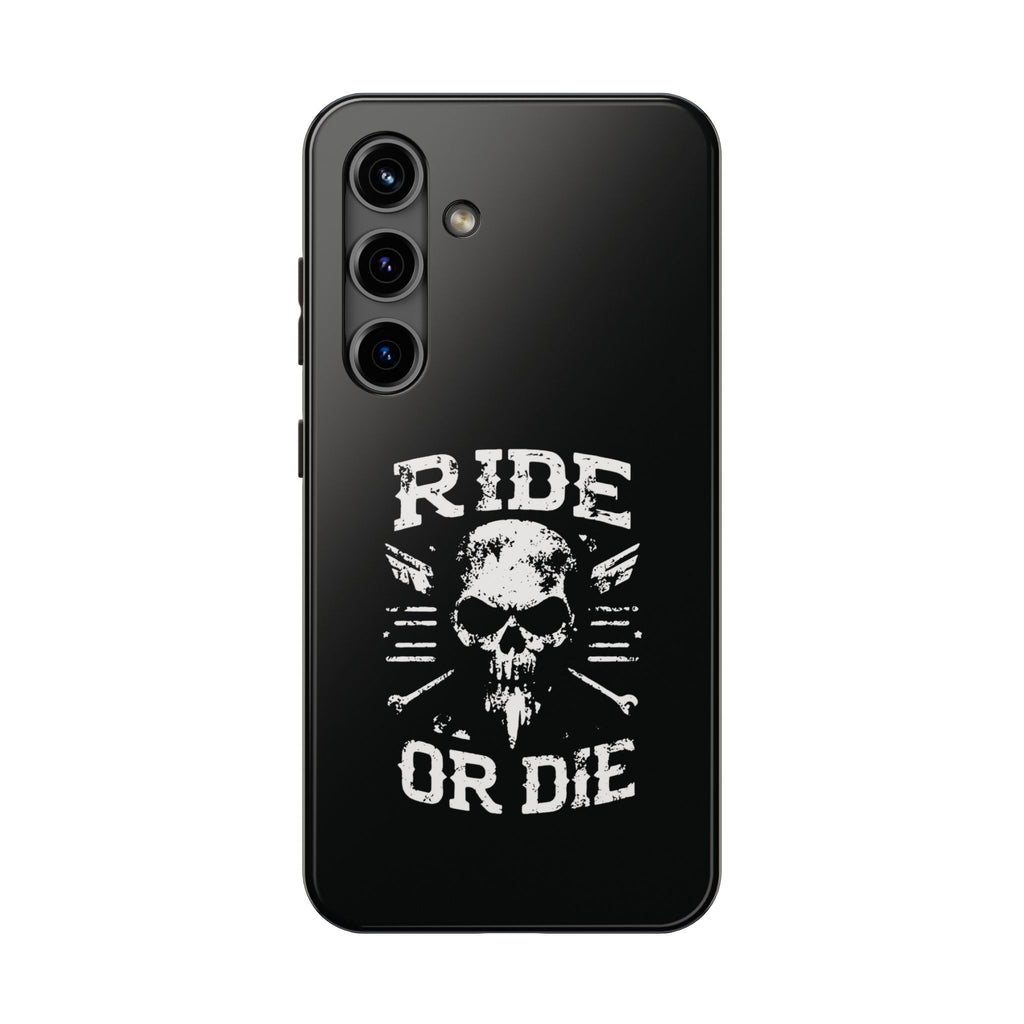Ride or Die Skull Tough Phone Case | Biker Skull Graphic Phone Case