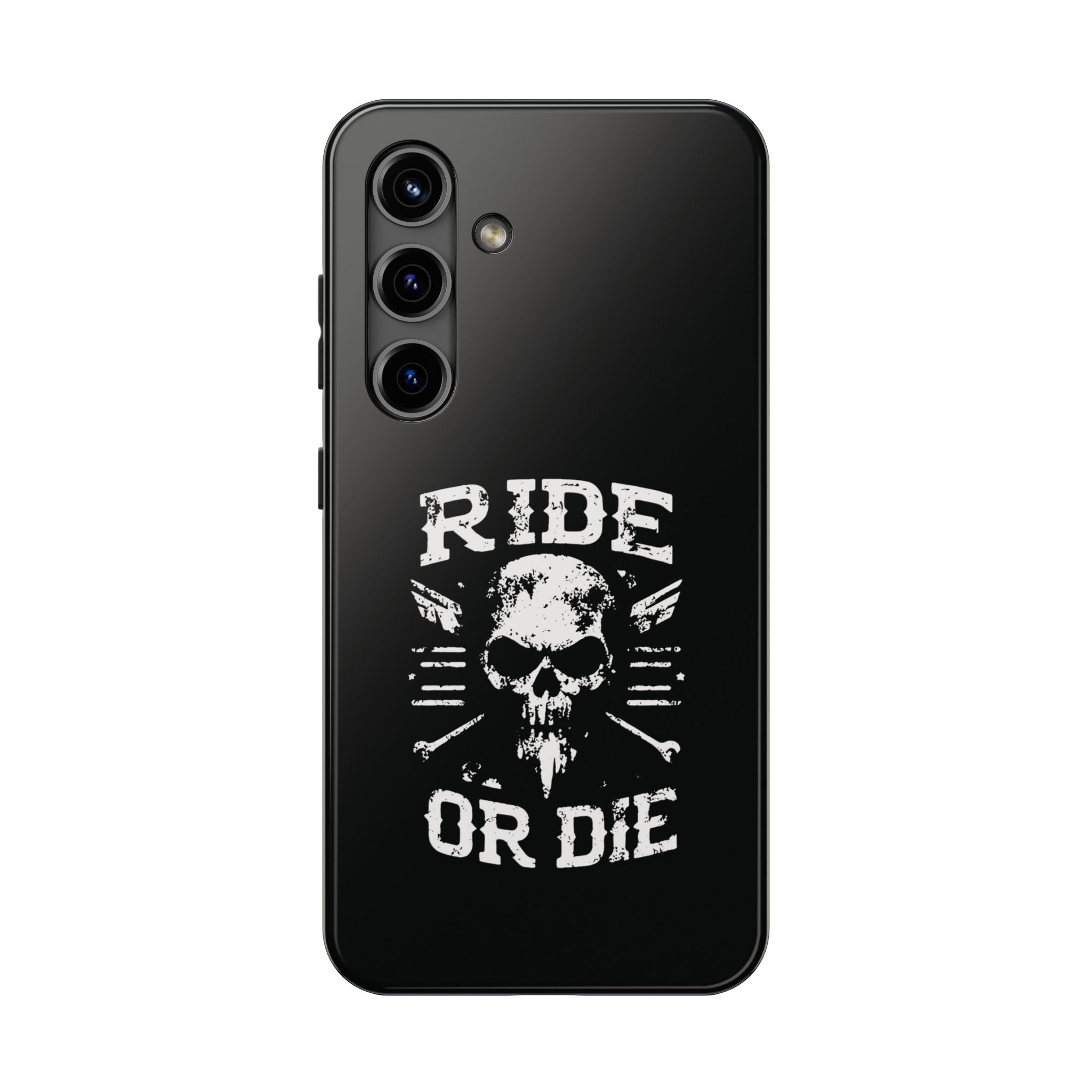 Ride or Die Skull Tough Phone Case | Biker Skull Graphic Phone Case