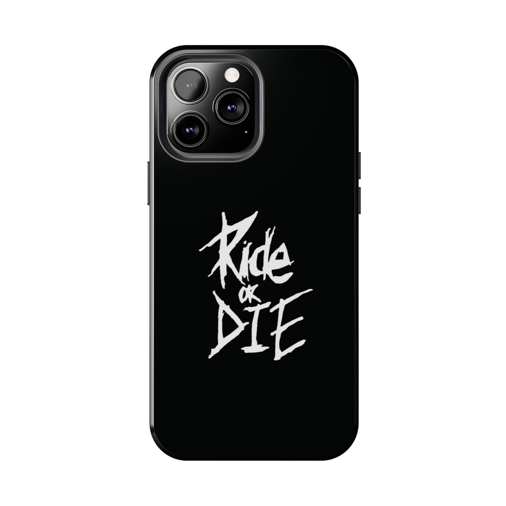 Ride or Die Skull Tough Phone Case | Edgy Script Biker Style Phone Case