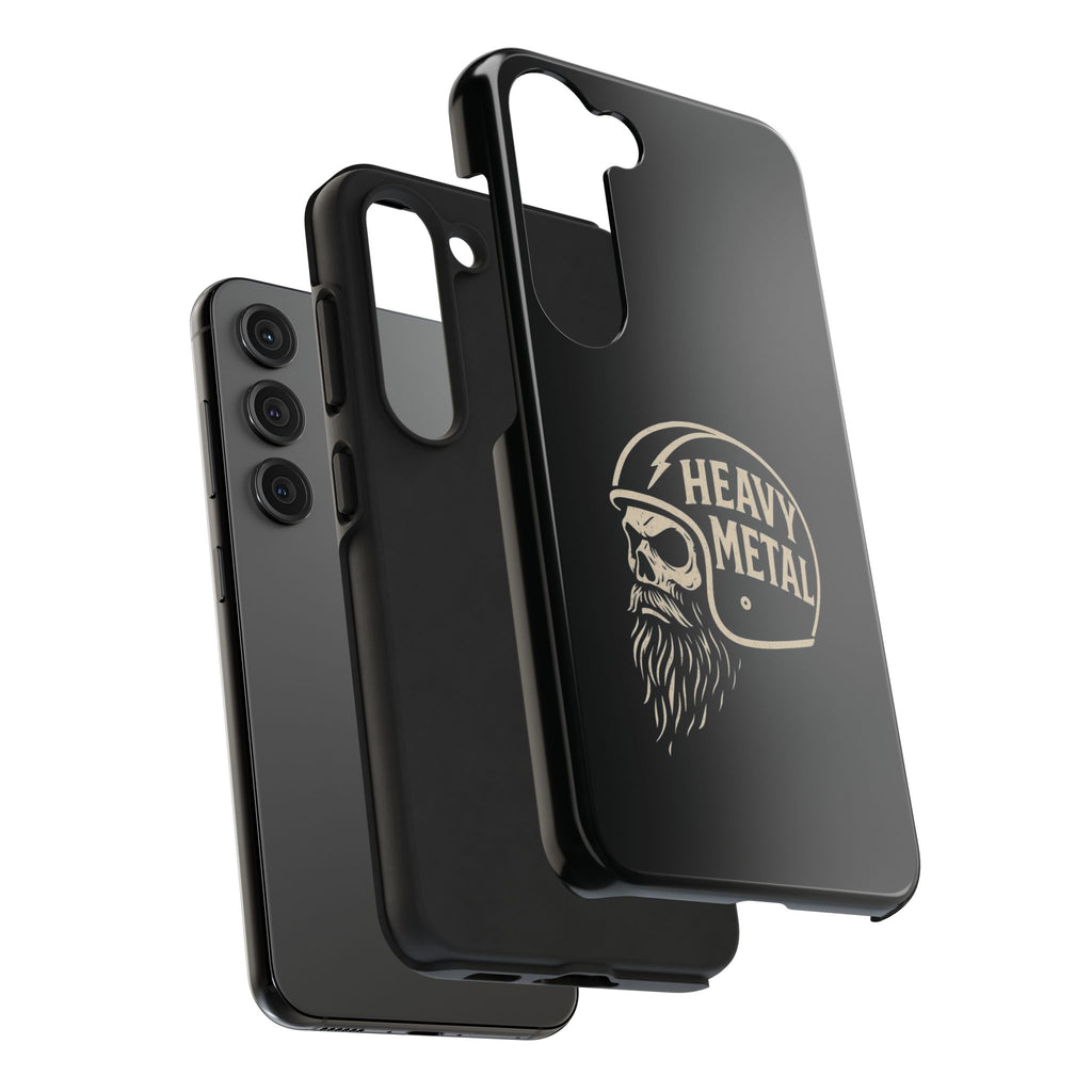 Heavy Metal Skull Tough Phone Case | Biker Helmet Skull Graphic Phone Case