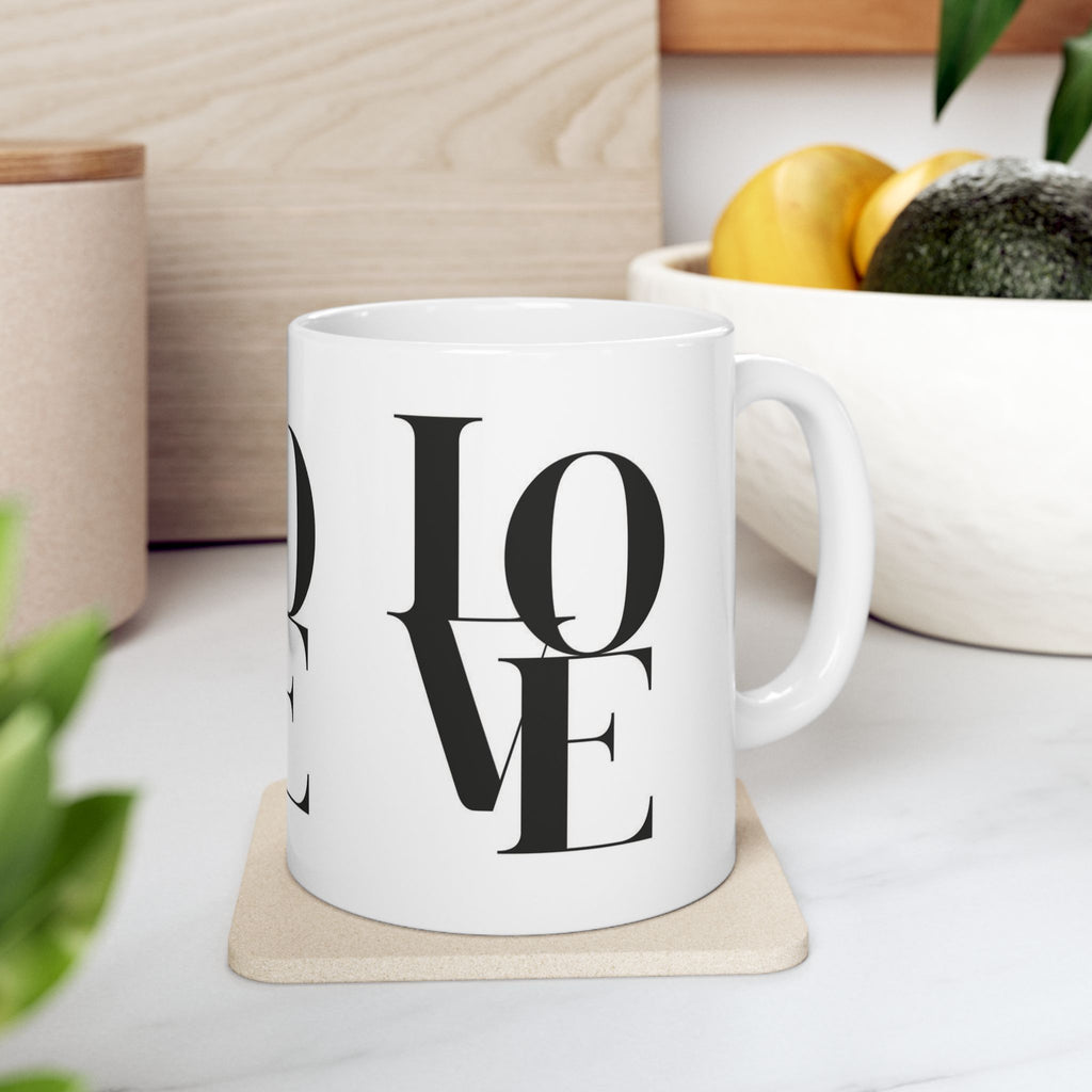 LOVE Typography Simplistic Design 11oz Coffee Mug | Perfect Gift for Lovers