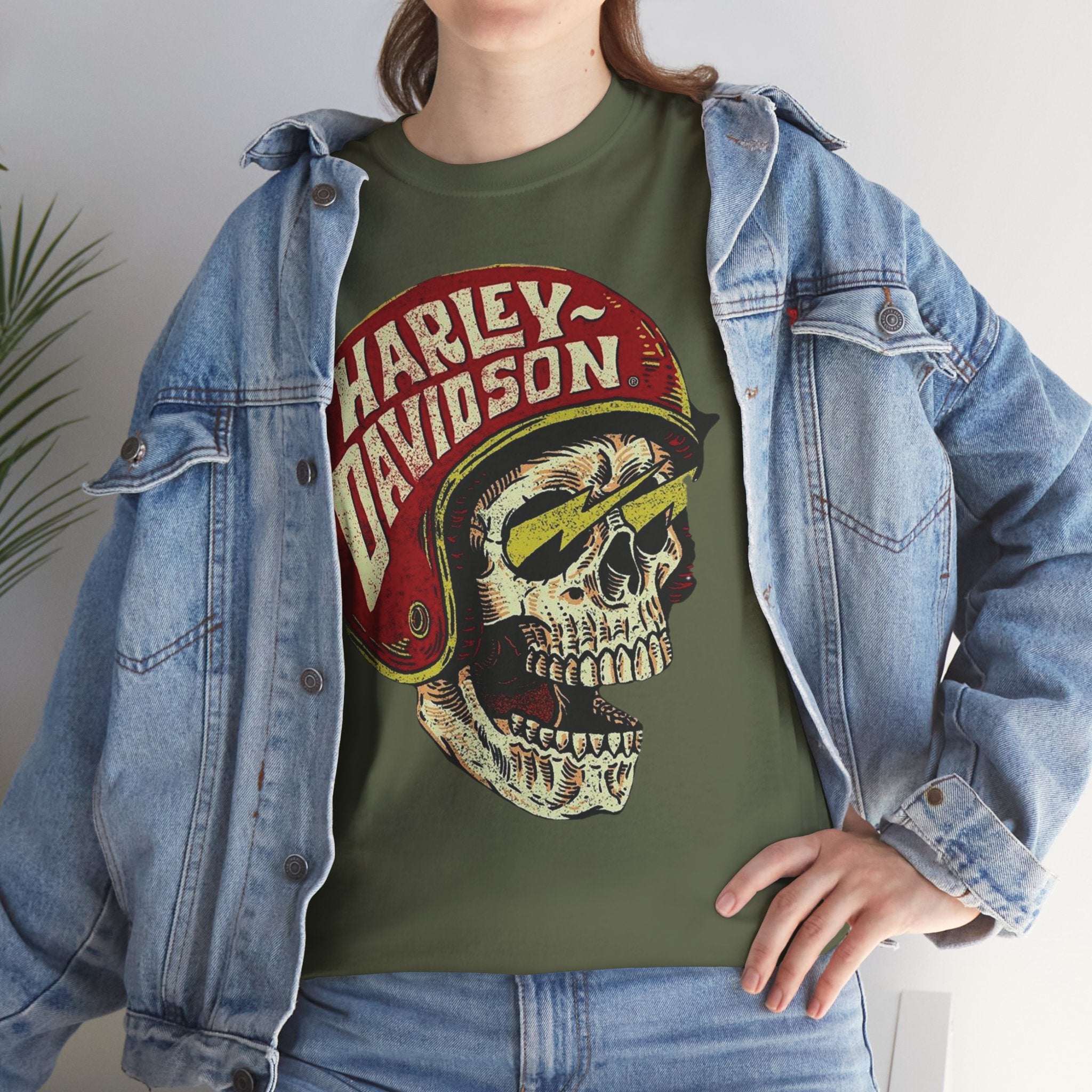 Unisex Harley Davidson Skull T-Shirt With Vintage Biker Style Streetwear (5 Colors)