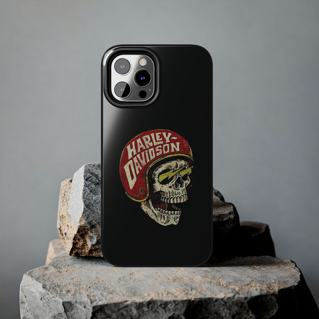 Skull Helmet Tough Phone Case | Vintage Motorcycle Biker Phone Case