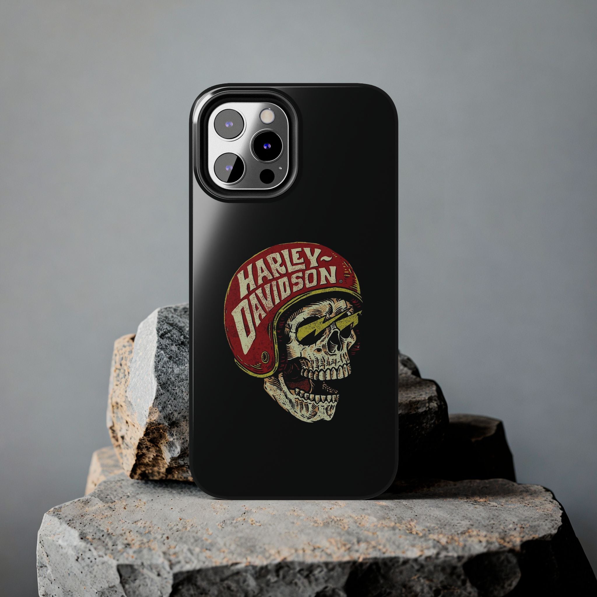 Skull Helmet Tough Phone Case | Vintage Motorcycle Biker Phone Case