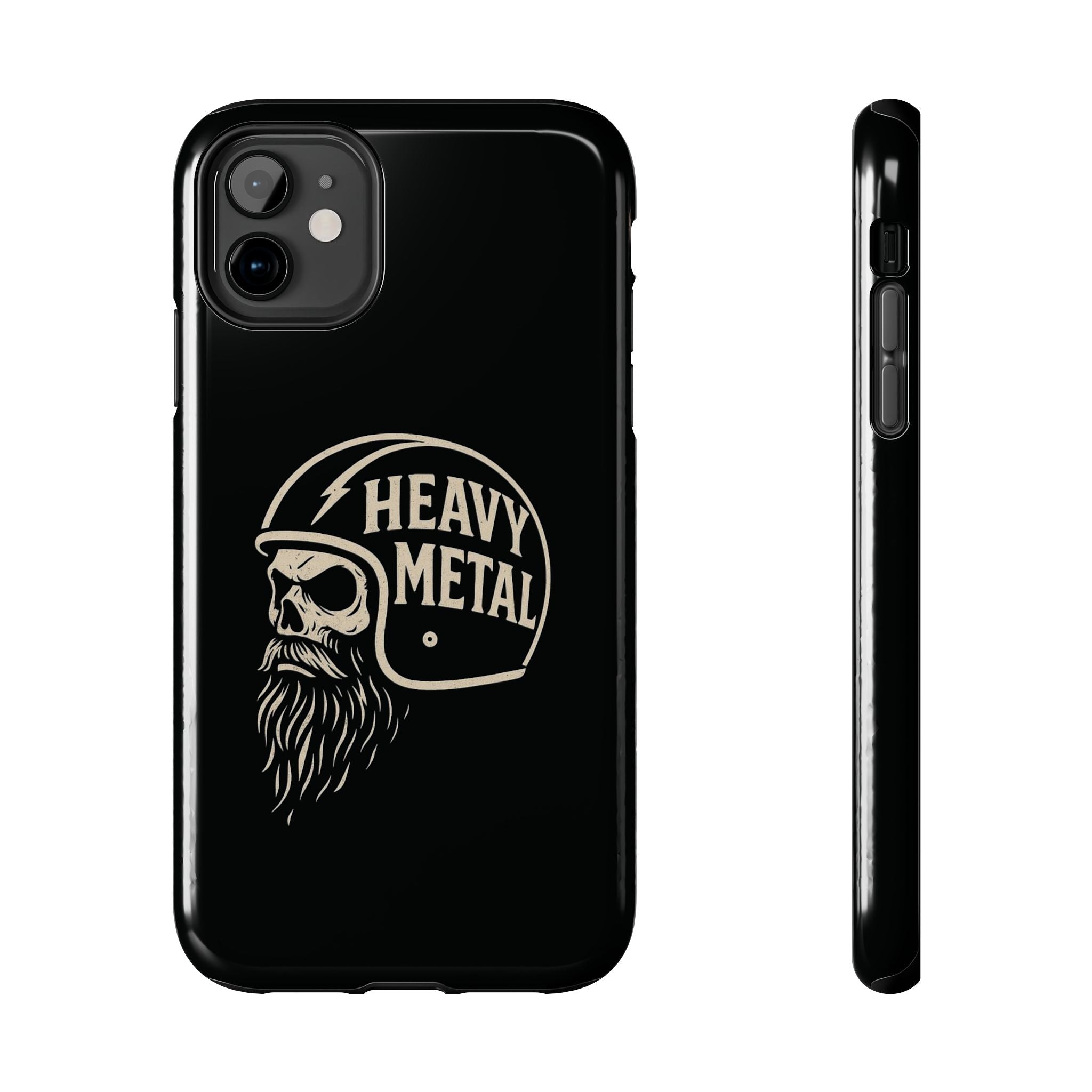 Heavy Metal Skull Tough Phone Case | Biker Helmet Skull Graphic Phone Case