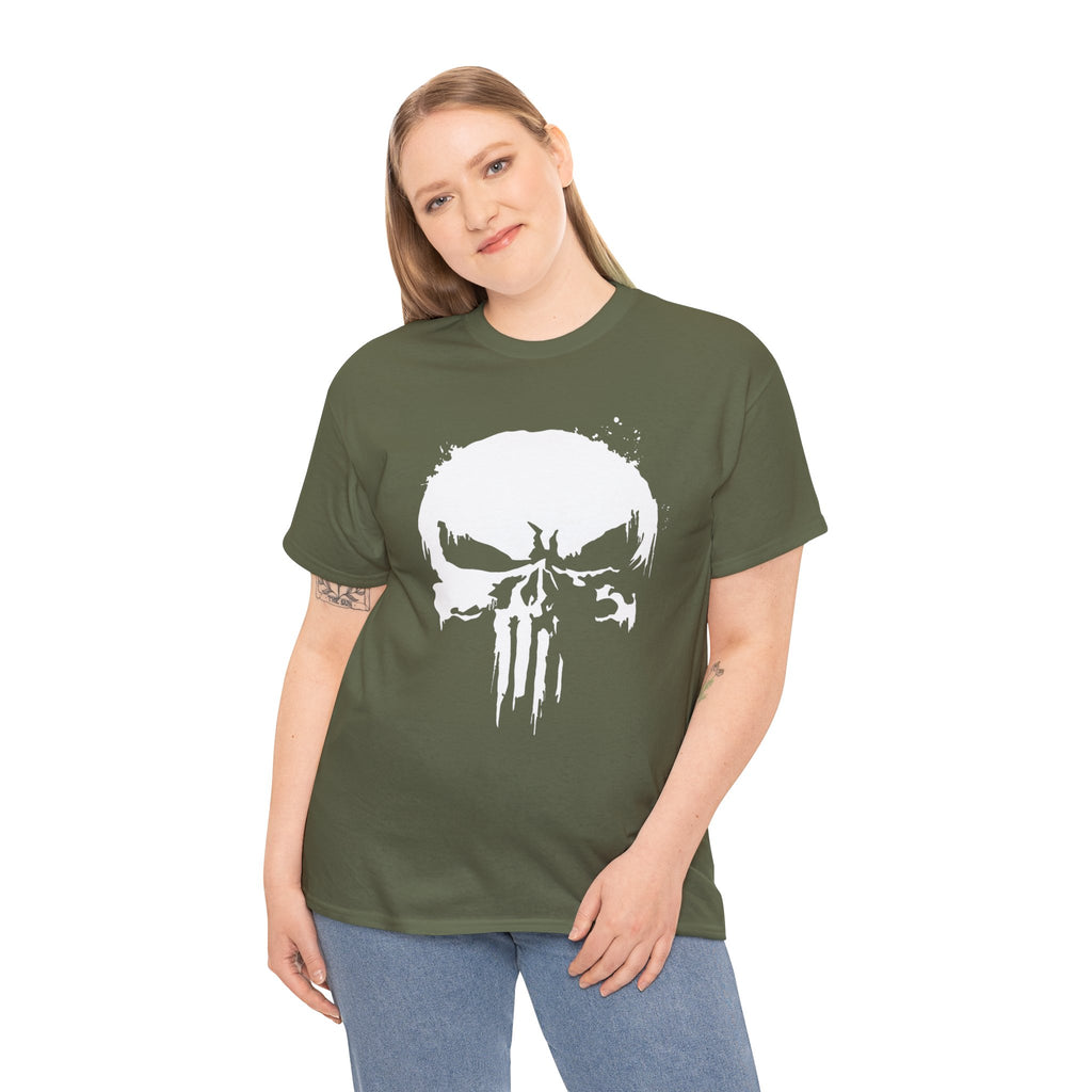 Unisex Punisher Inspired T-Shirt With Distressed Skull Custom Graphic (3 Colors)