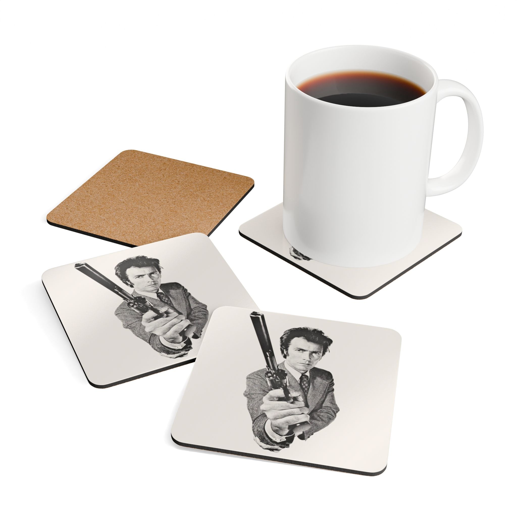 Clint Eastwood Dirty Harry Corkback Coaster Set (4 Pieces)