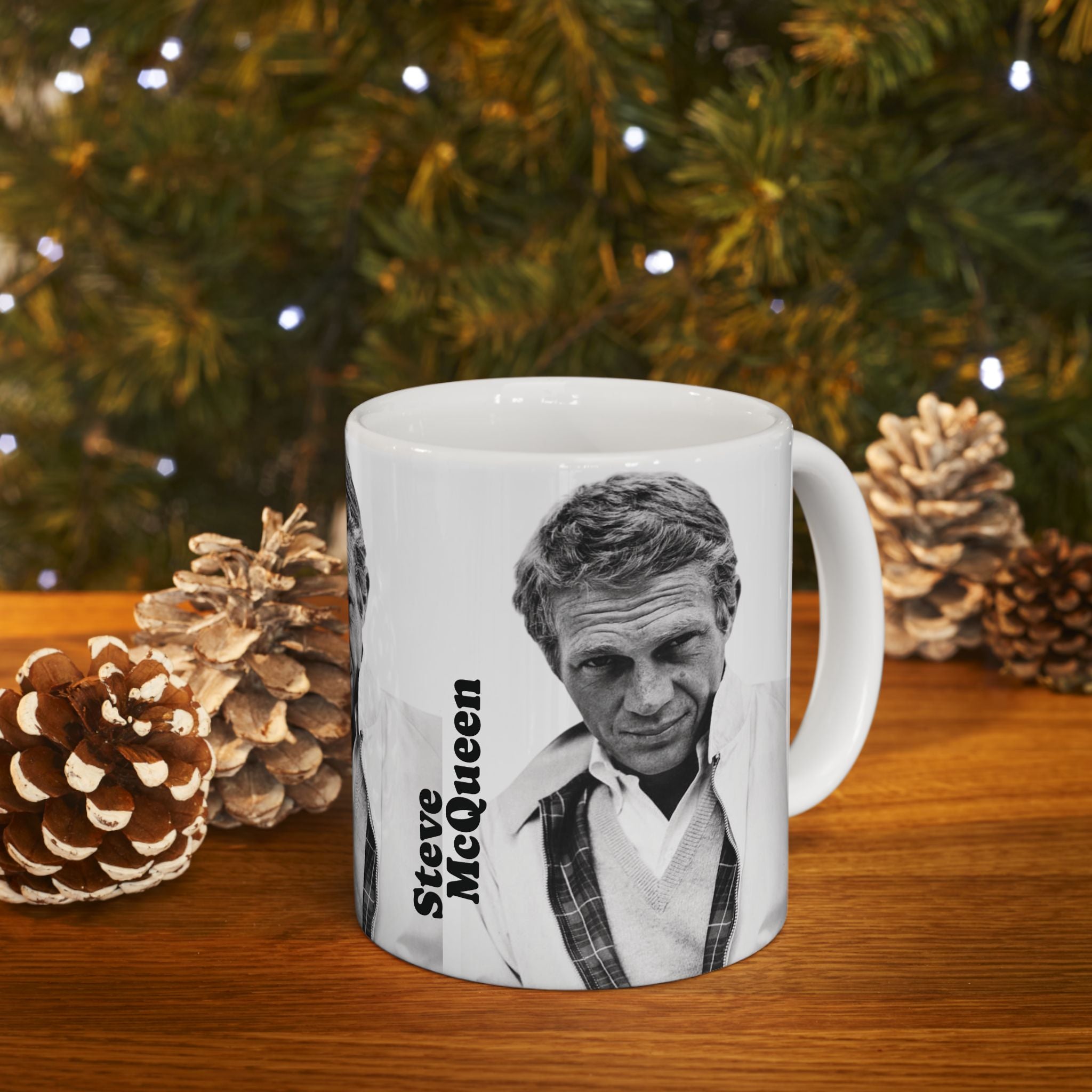 Steve McQueen Classic Hollywood Actor and Icon 11oz White Ceramic Coffee Mug