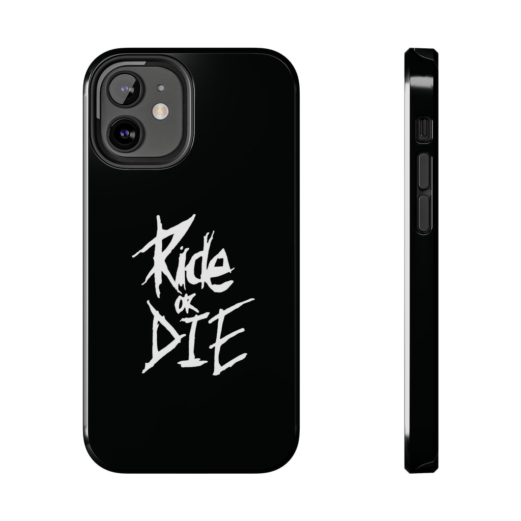 Ride or Die Skull Tough Phone Case | Edgy Script Biker Style Phone Case