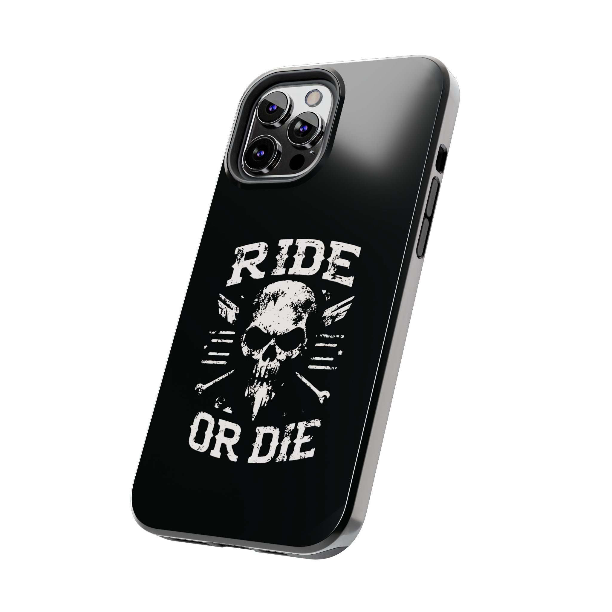 Ride or Die Skull Tough Phone Case | Biker Skull Graphic Phone Case