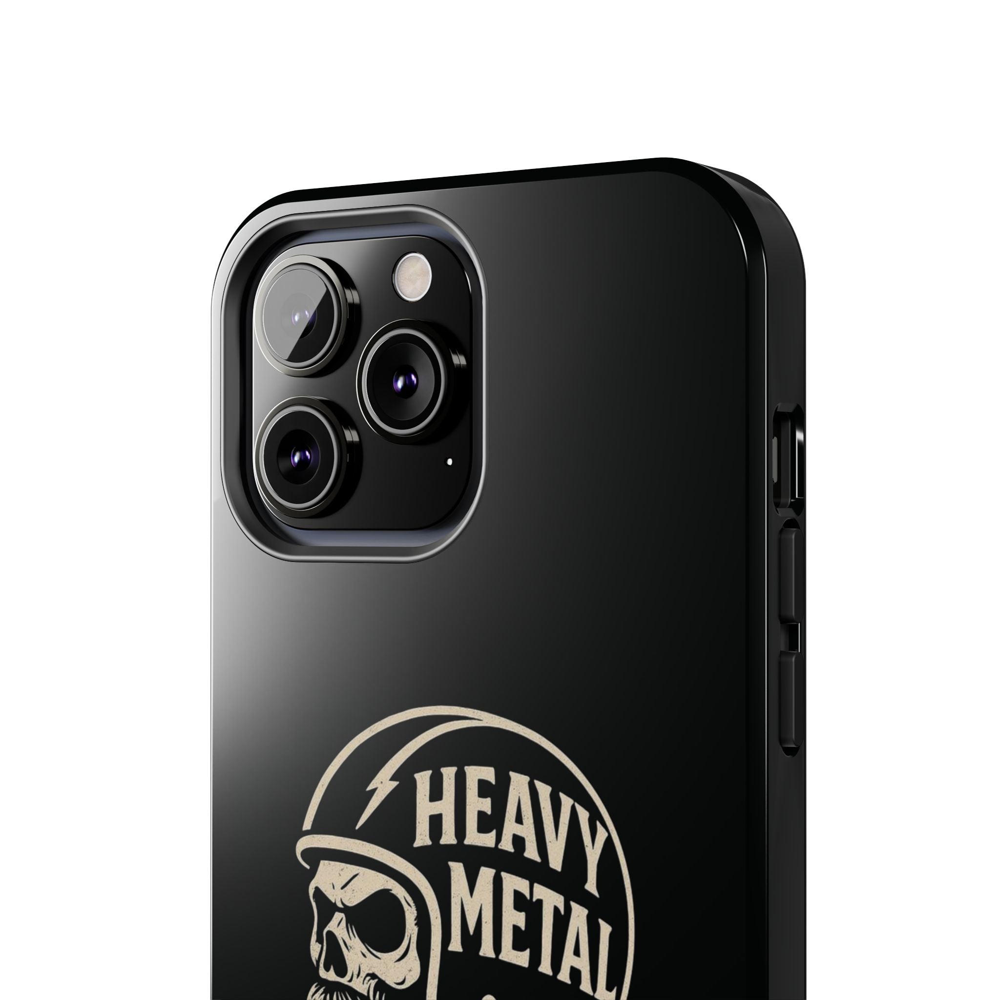 Heavy Metal Skull Tough Phone Case | Biker Helmet Skull Graphic Phone Case
