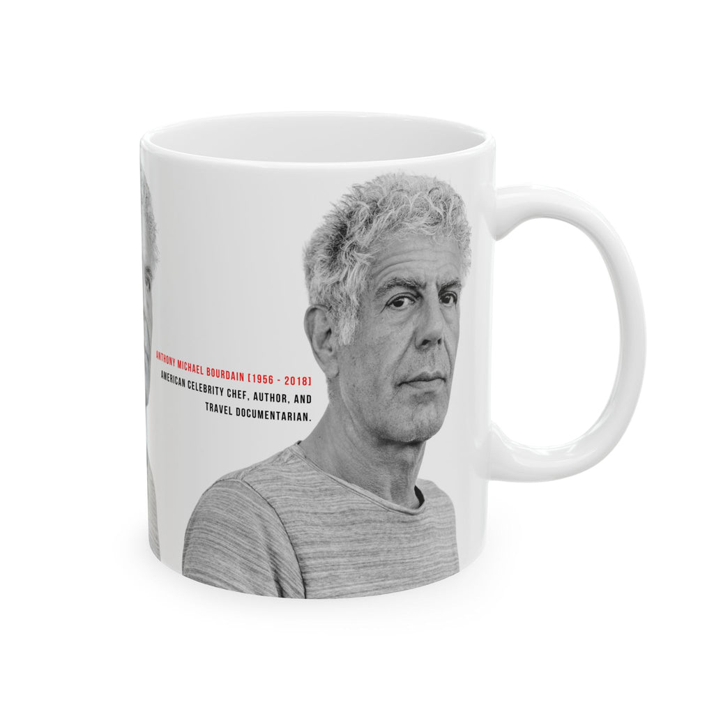 Anthony Bourdain Tribute Mug | Food Lover Coffee Mug | Chef & Travel Fan Gift | 11oz Ceramic Mug