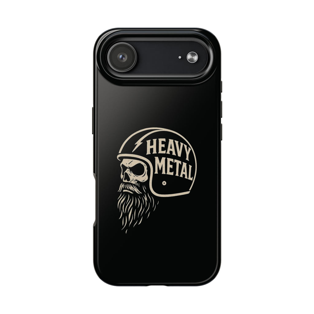 Heavy Metal Skull Tough Phone Case | Biker Helmet Skull Graphic Phone Case