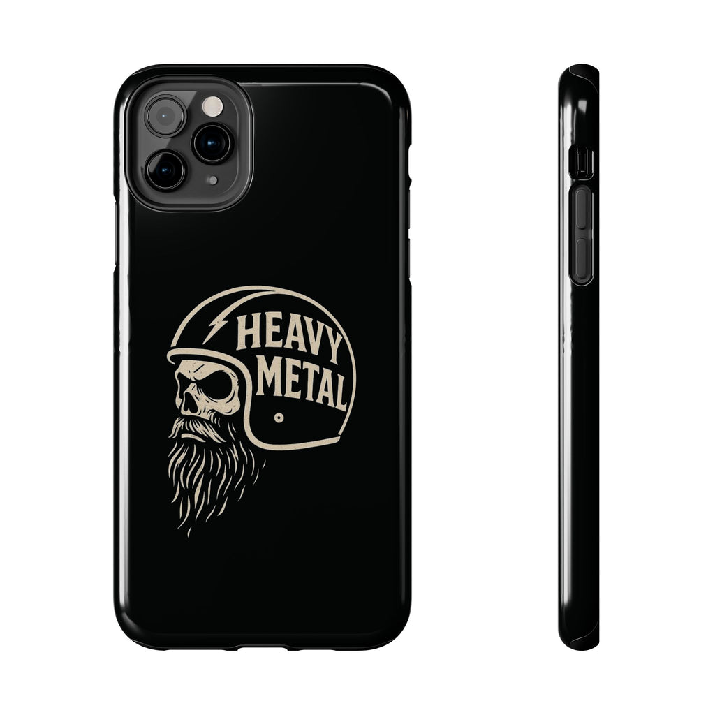 Heavy Metal Skull Tough Phone Case | Biker Helmet Skull Graphic Phone Case