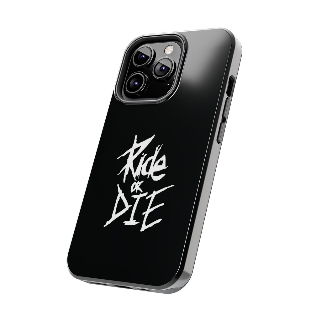 Ride or Die Skull Tough Phone Case | Edgy Script Biker Style Phone Case
