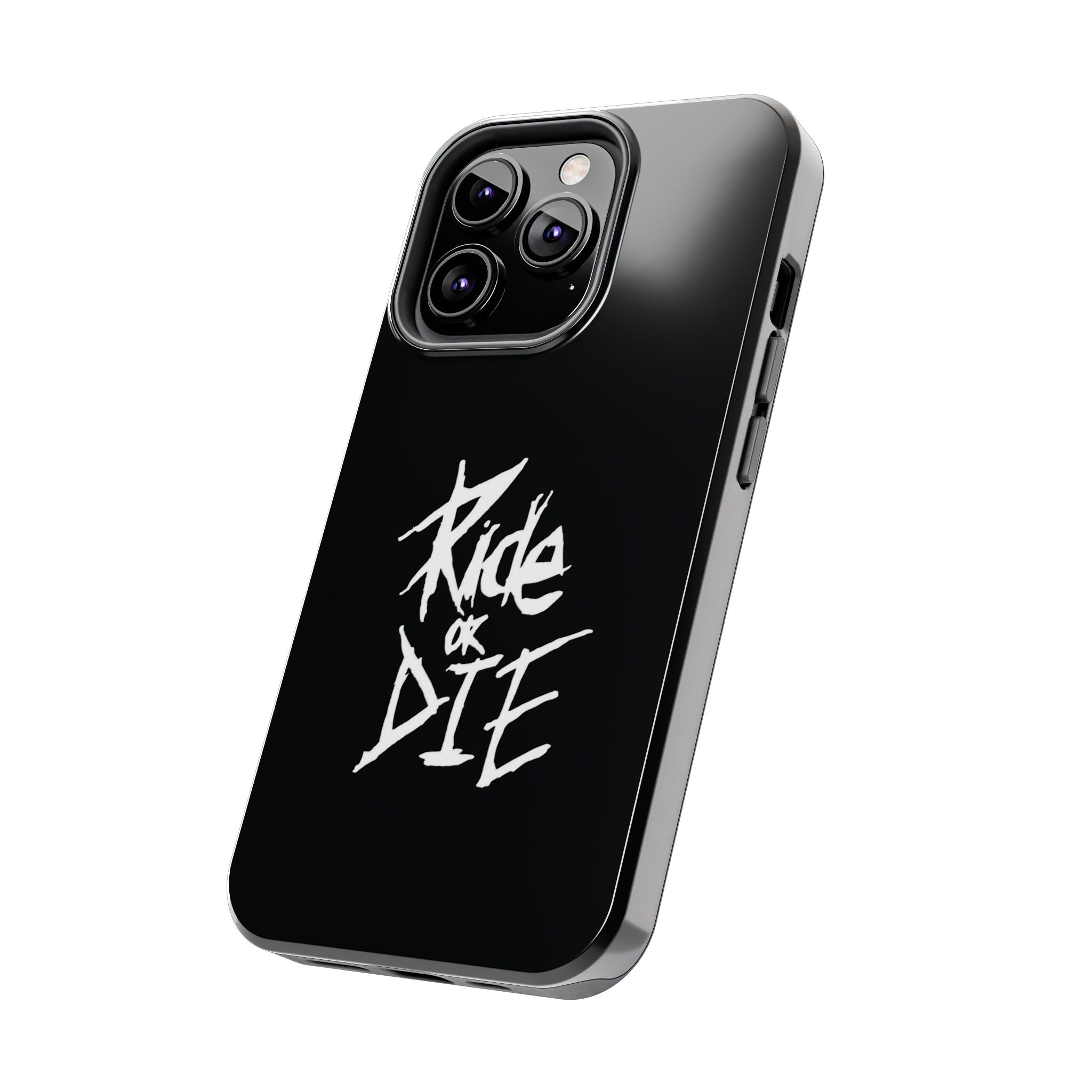Ride or Die Skull Tough Phone Case | Edgy Script Biker Style Phone Case