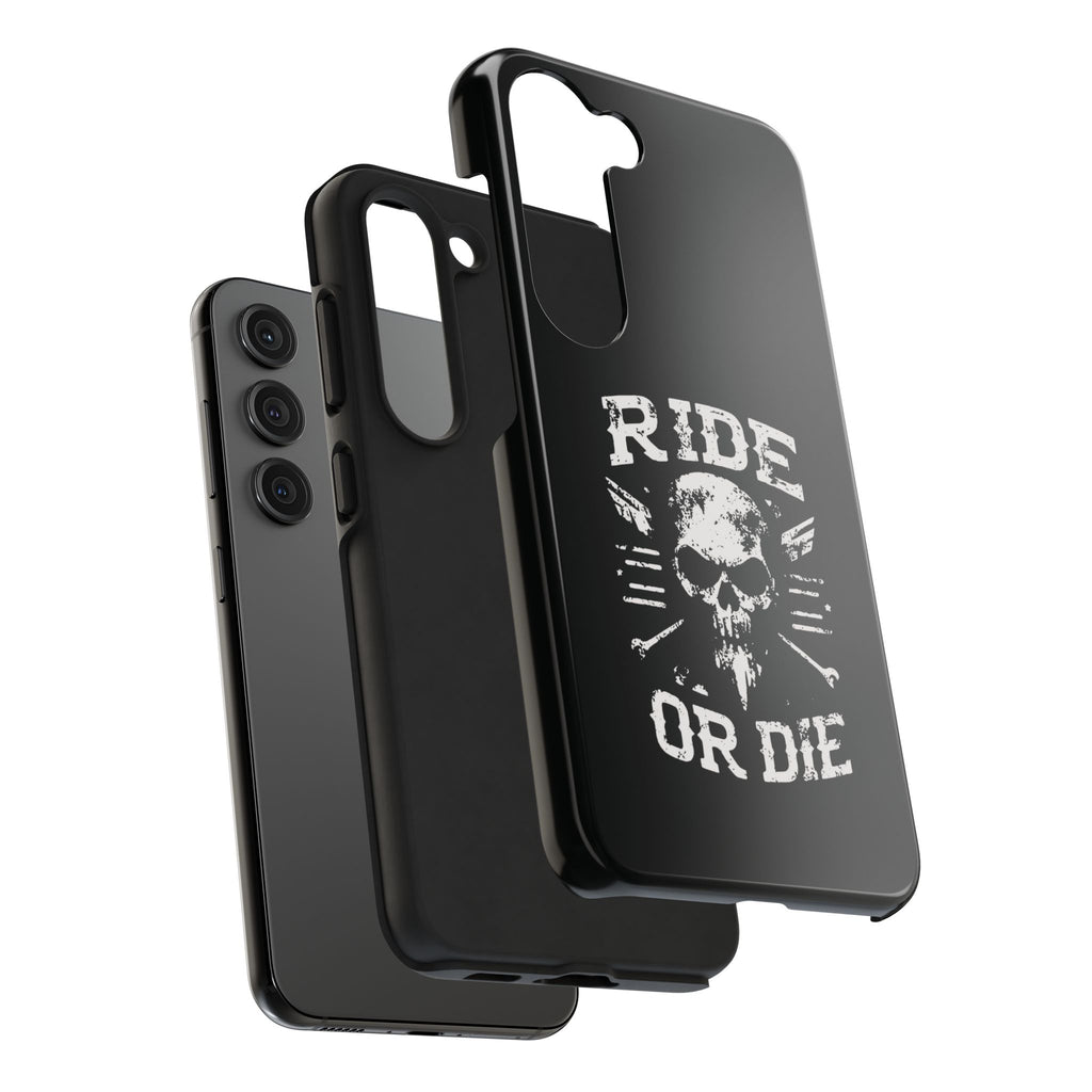 Ride or Die Skull Tough Phone Case | Biker Skull Graphic Phone Case