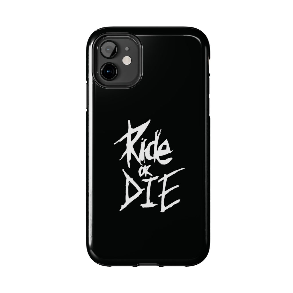 Ride or Die Skull Tough Phone Case | Edgy Script Biker Style Phone Case
