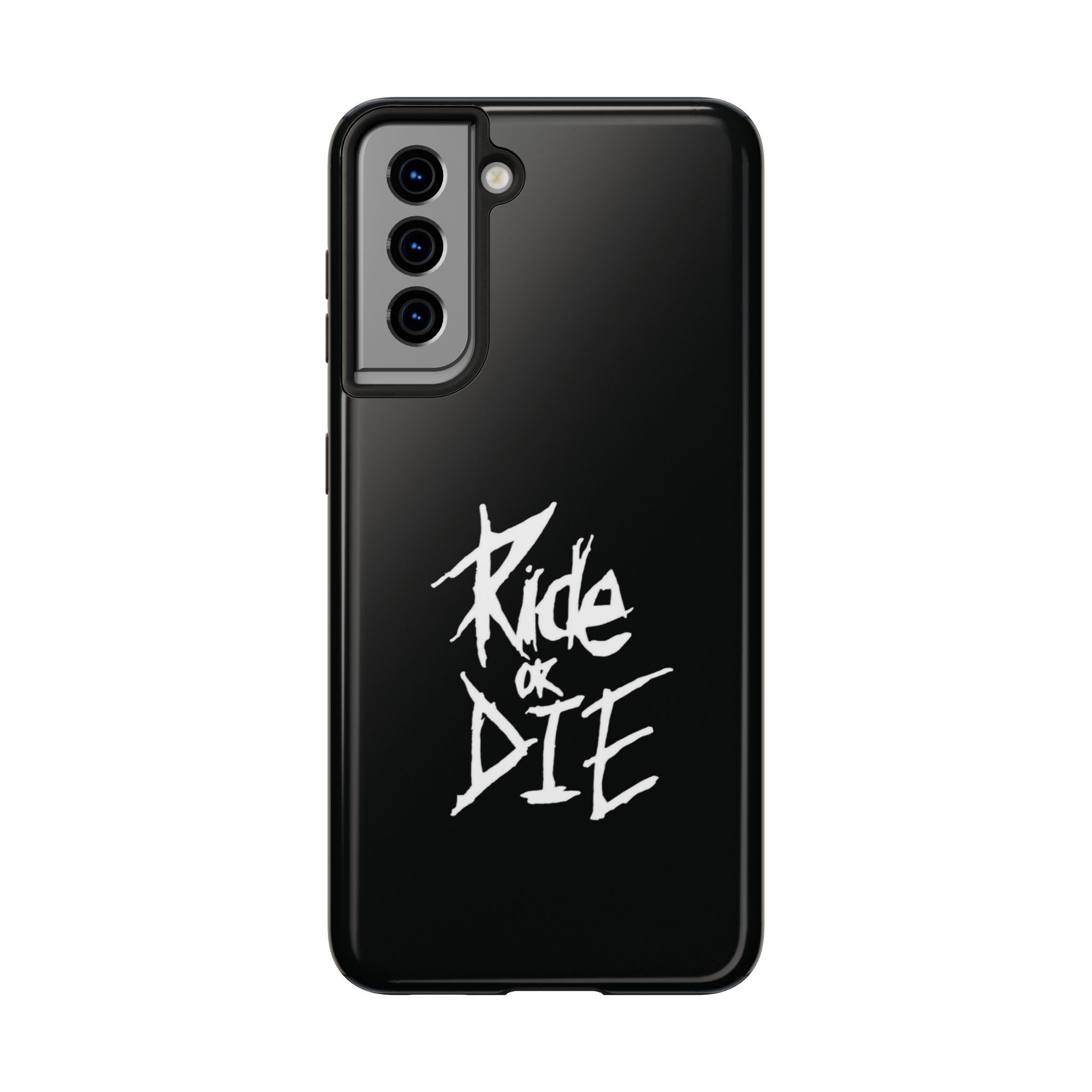 Ride or Die Skull Tough Phone Case | Edgy Script Biker Style Phone Case