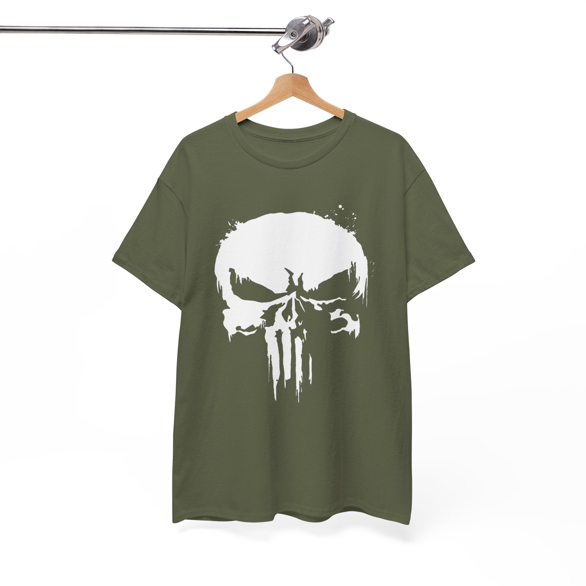 Unisex Punisher Inspired T-Shirt With Distressed Skull Custom Graphic (3 Colors)