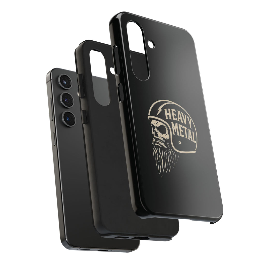 Heavy Metal Skull Tough Phone Case | Biker Helmet Skull Graphic Phone Case