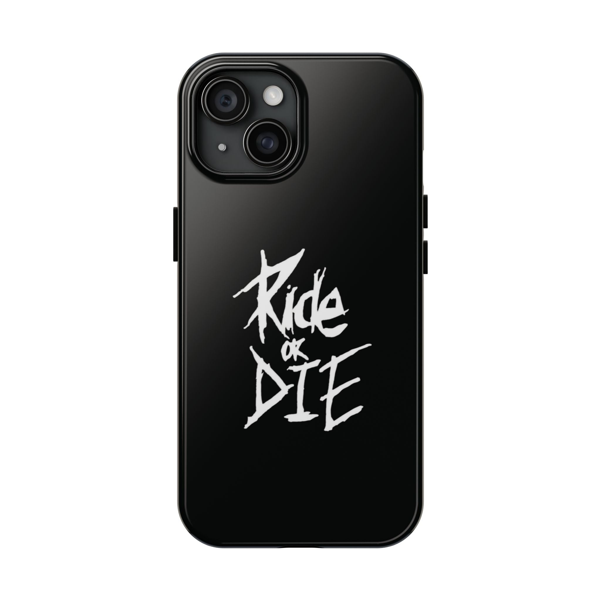 Ride or Die Skull Tough Phone Case | Edgy Script Biker Style Phone Case