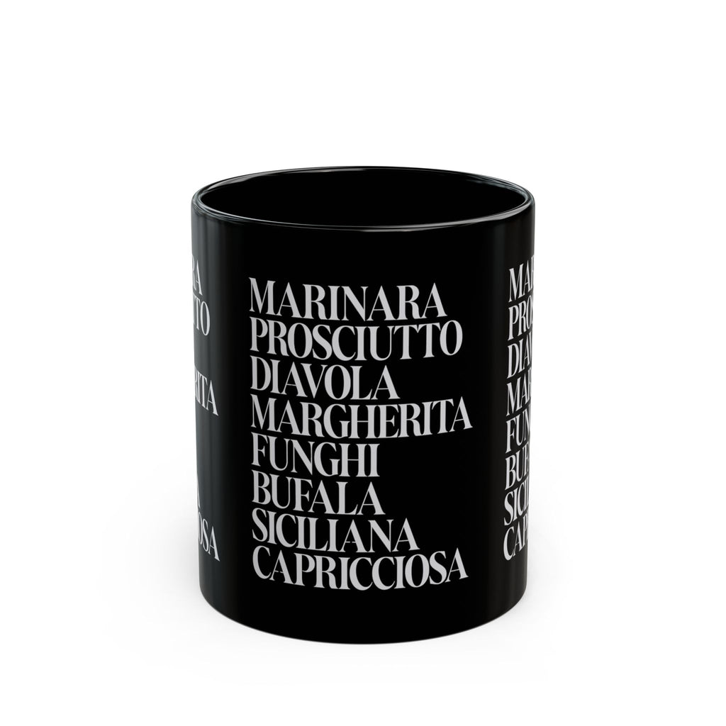 Italian Pizza Menu Ingredient 11oz Coffee Mug | Minimalist Pizza Lover Coffee Cup