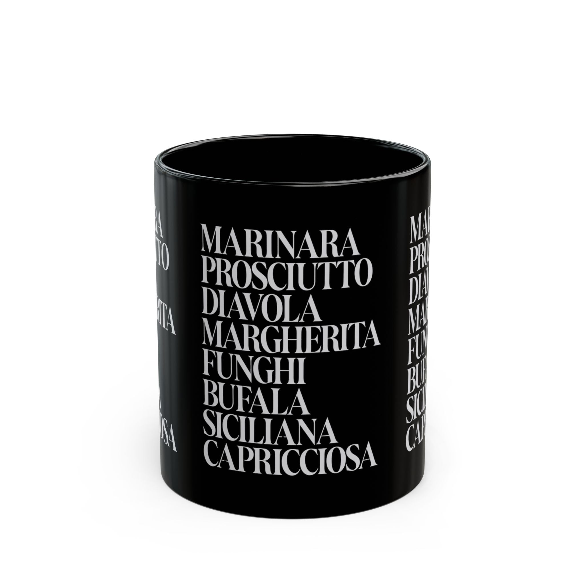 Italian Pizza Menu Ingredient 11oz Coffee Mug | Minimalist Pizza Lover Coffee Cup