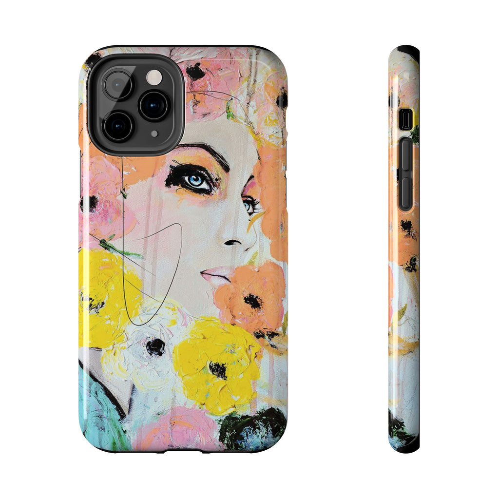 Vogue Inspired Floral Portrait Tough Phone Case | Feminine Fashion Art Phone Case