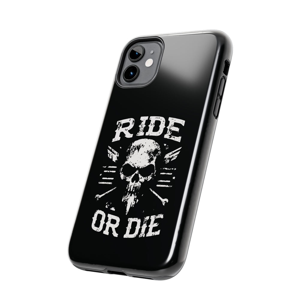 Ride or Die Skull Tough Phone Case | Biker Skull Graphic Phone Case