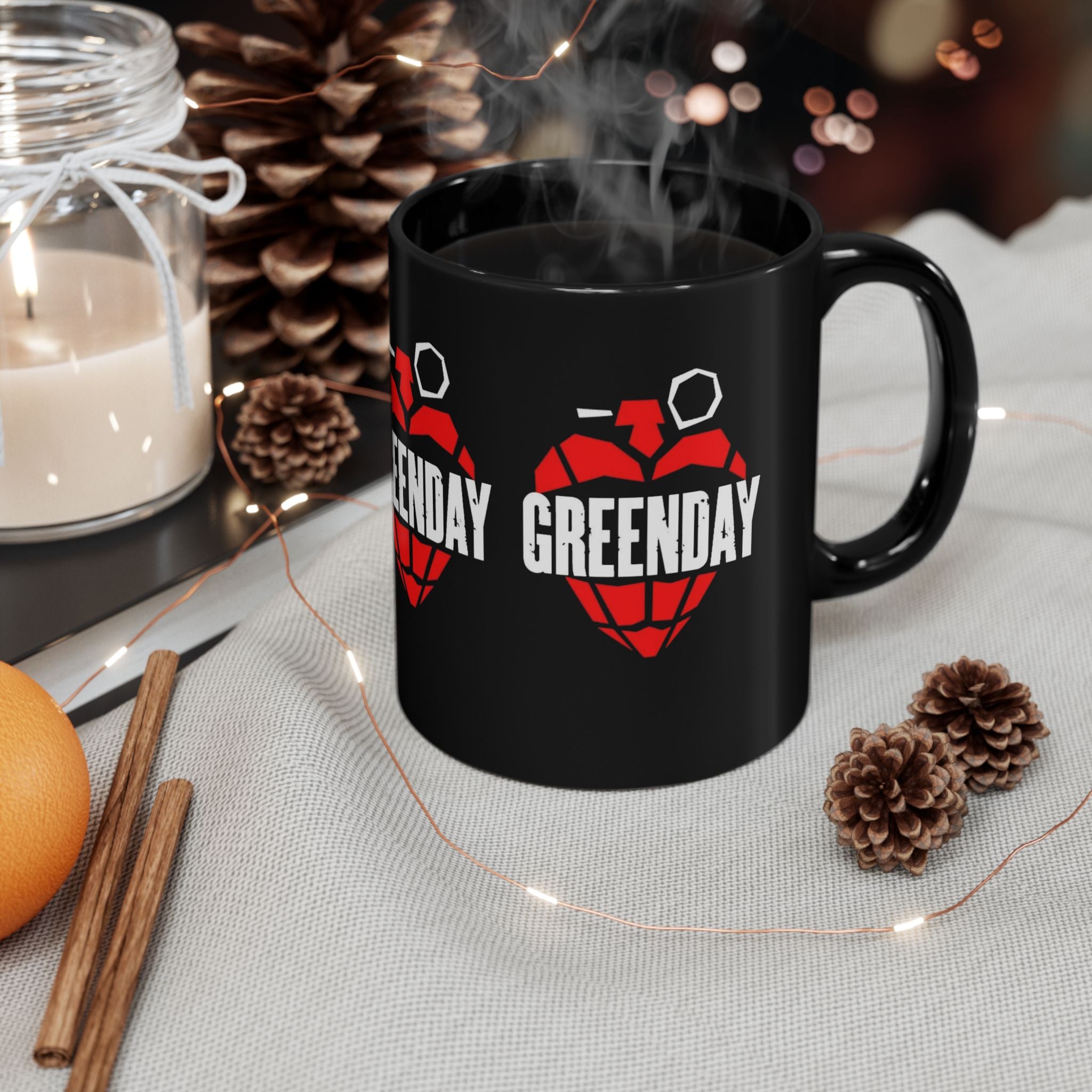 Green Day 11oz Ceramic Coffee Black Mug | Punk Rock Coffee Cup