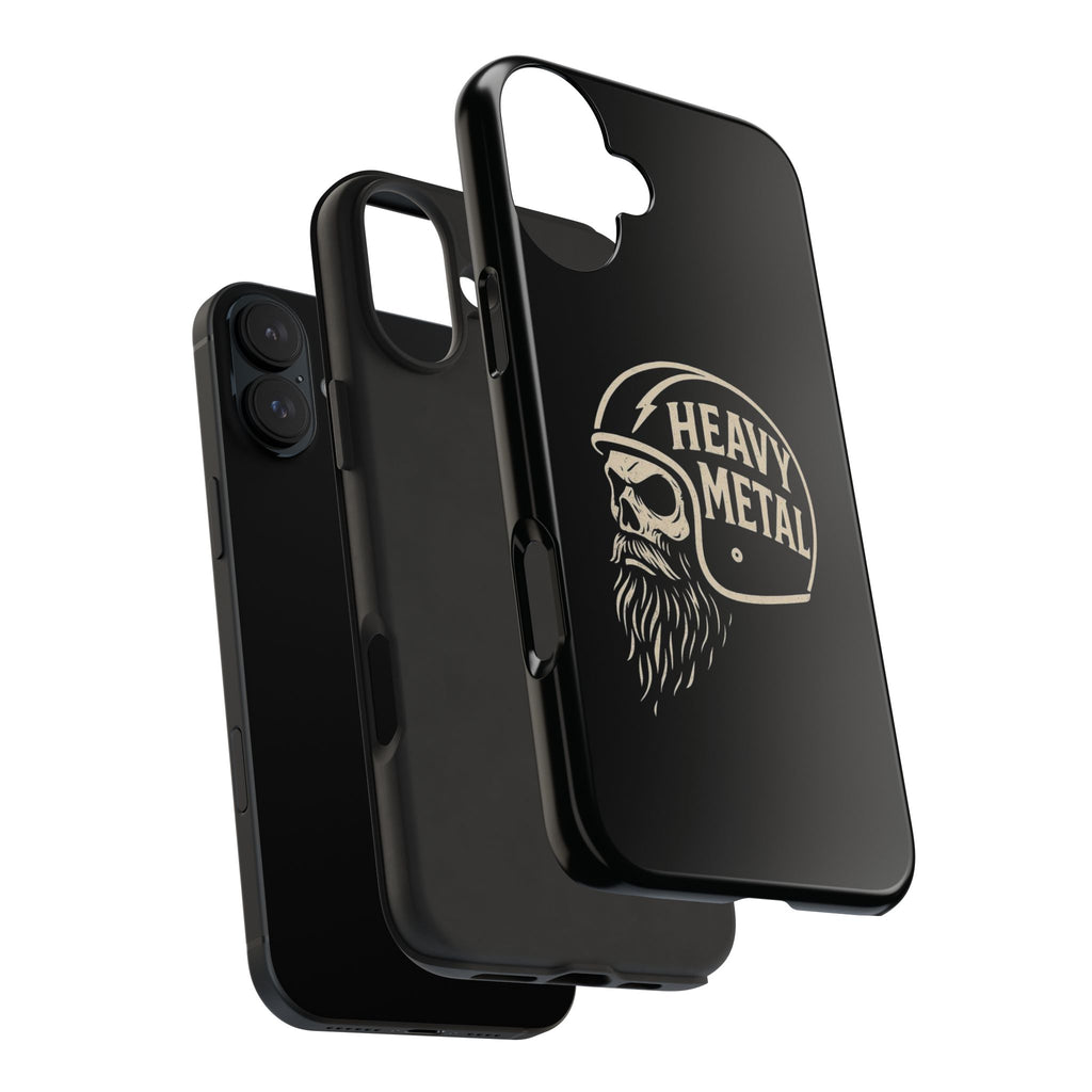 Heavy Metal Skull Tough Phone Case | Biker Helmet Skull Graphic Phone Case