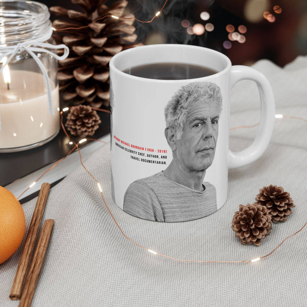 Anthony Bourdain Tribute Mug | Food Lover Coffee Mug | Chef & Travel Fan Gift | 11oz Ceramic Mug
