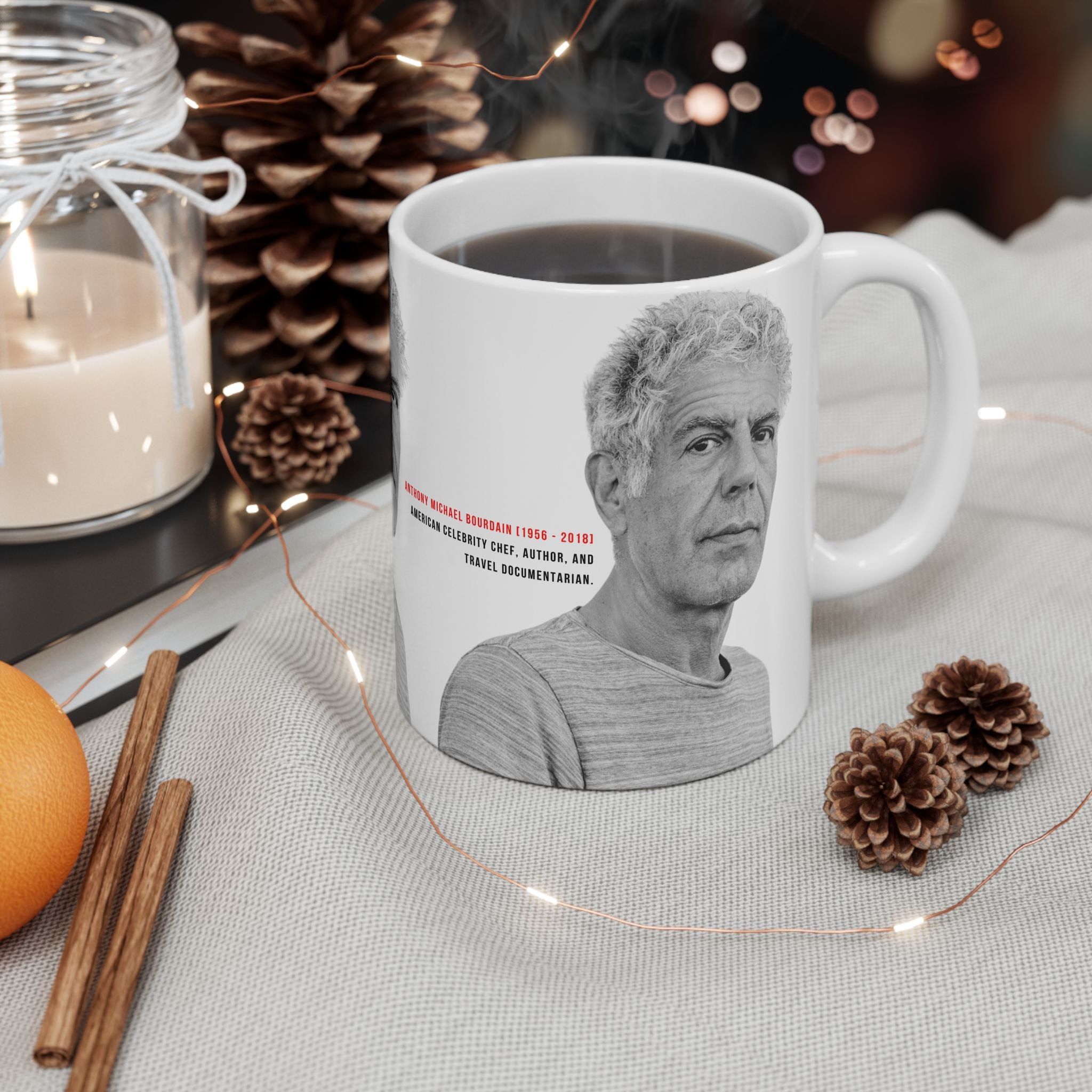 Anthony Bourdain Tribute Mug | Food Lover Coffee Mug | Chef & Travel Fan Gift | 11oz Ceramic Mug