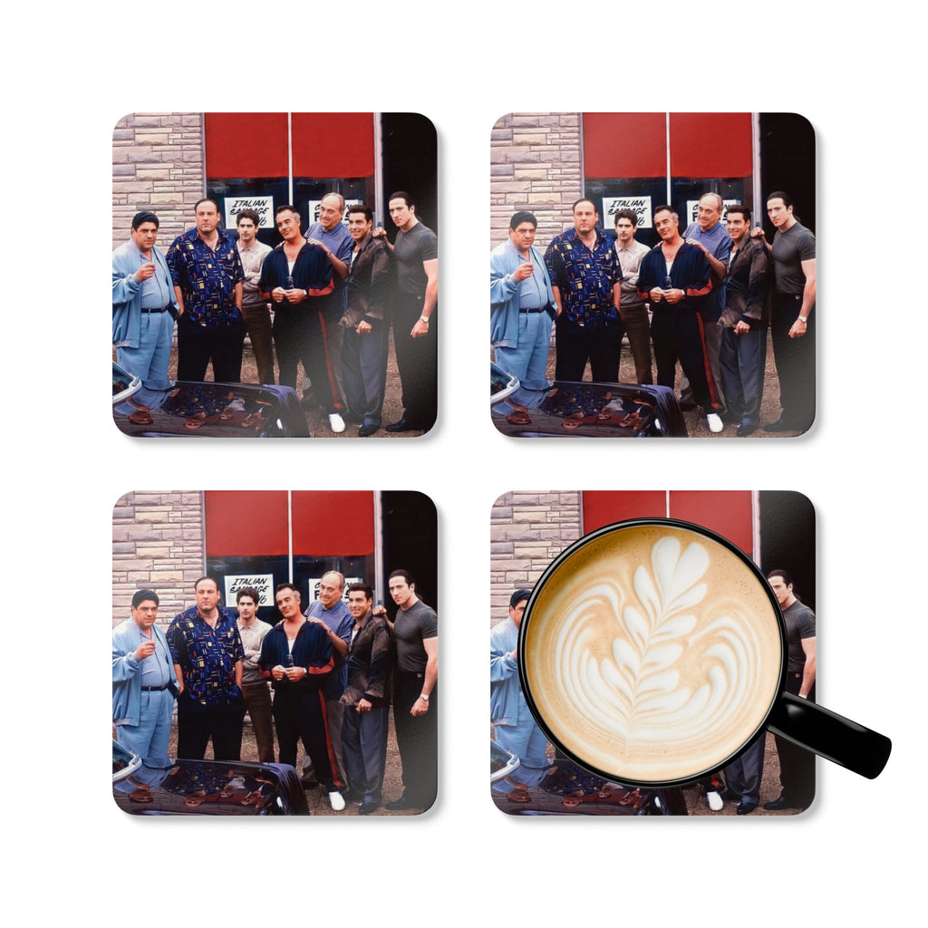 Sopranos TV Series Corkback Coaster Set | Iconic New Jersey Crew Tribute (4 Pieces)