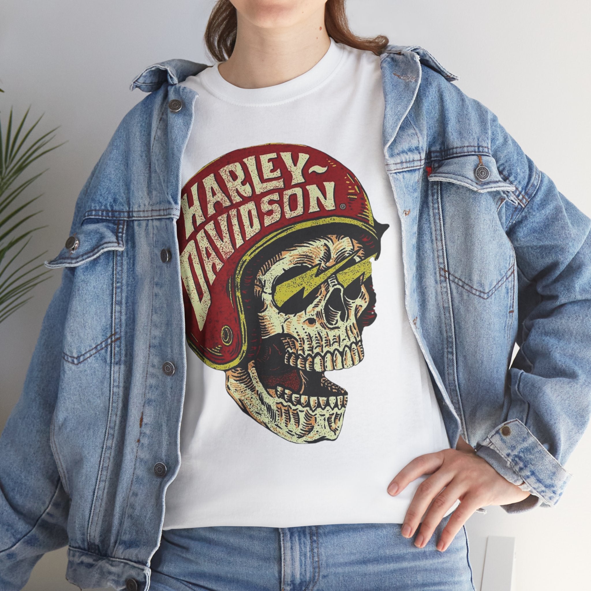 Unisex Harley Davidson Skull T-Shirt With Vintage Biker Style Streetwear (5 Colors)