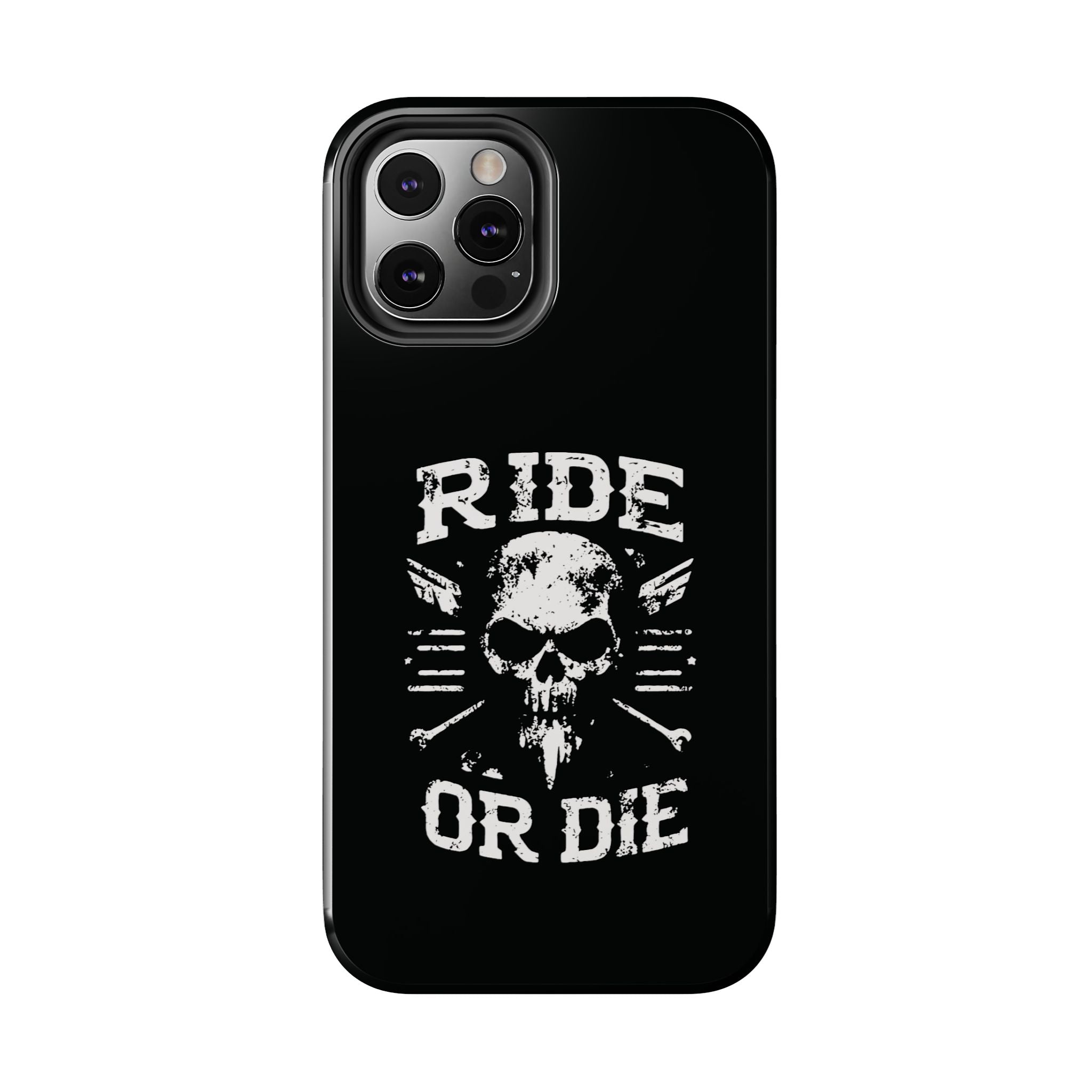 Ride or Die Skull Tough Phone Case | Biker Skull Graphic Phone Case