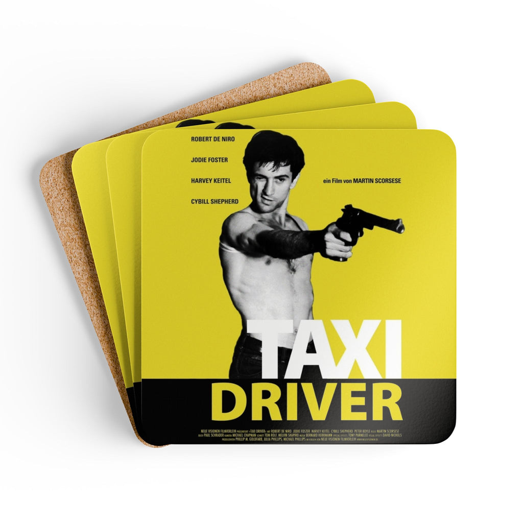 Taxi Driver Classic Movie Corkback Coaster Set | Martin Scorsese Film Tribute (4 Pieces)