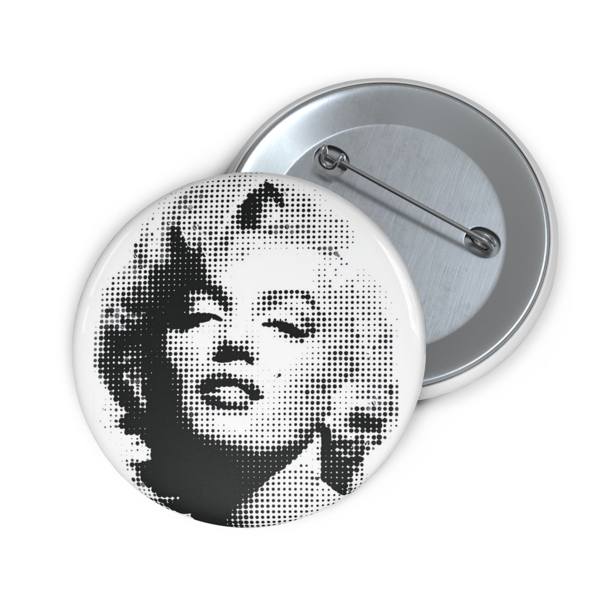 Marilyn Monroe in Black and White Retro Portrait Pin Button (3 Sizes)