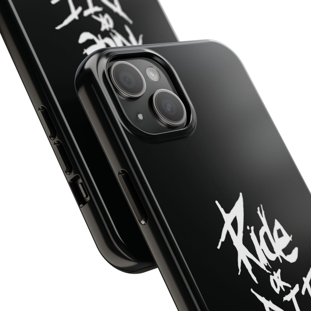 Ride or Die Skull Tough Phone Case | Edgy Script Biker Style Phone Case