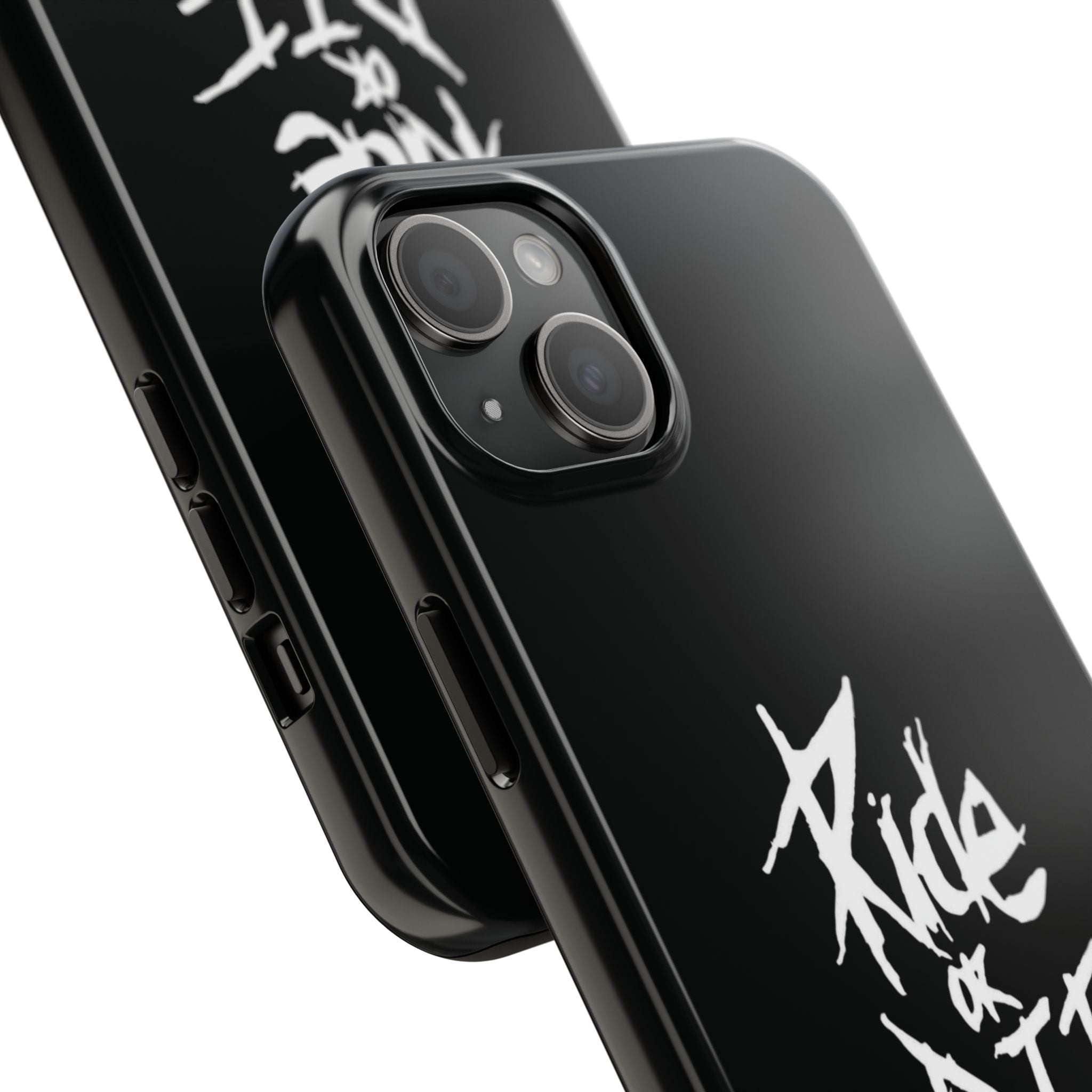 Ride or Die Skull Tough Phone Case | Edgy Script Biker Style Phone Case