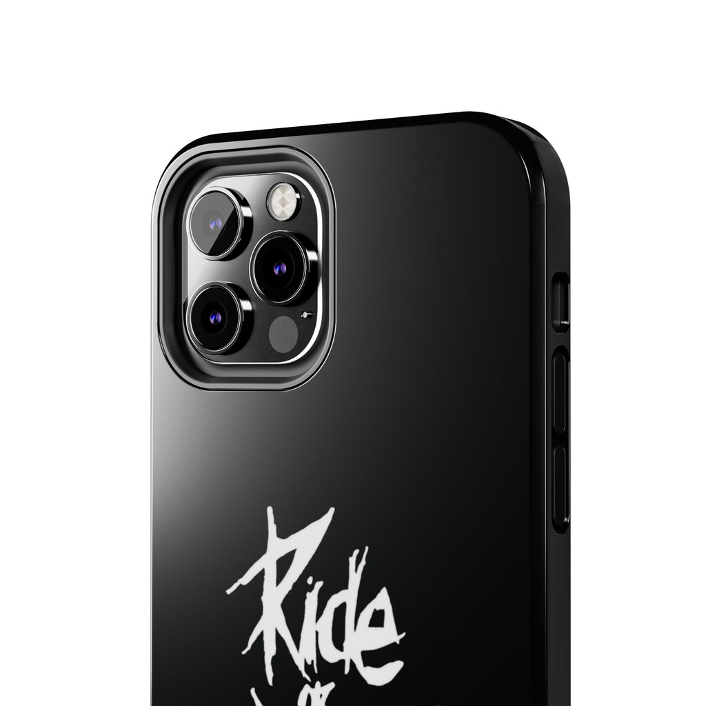 Ride or Die Skull Tough Phone Case | Edgy Script Biker Style Phone Case