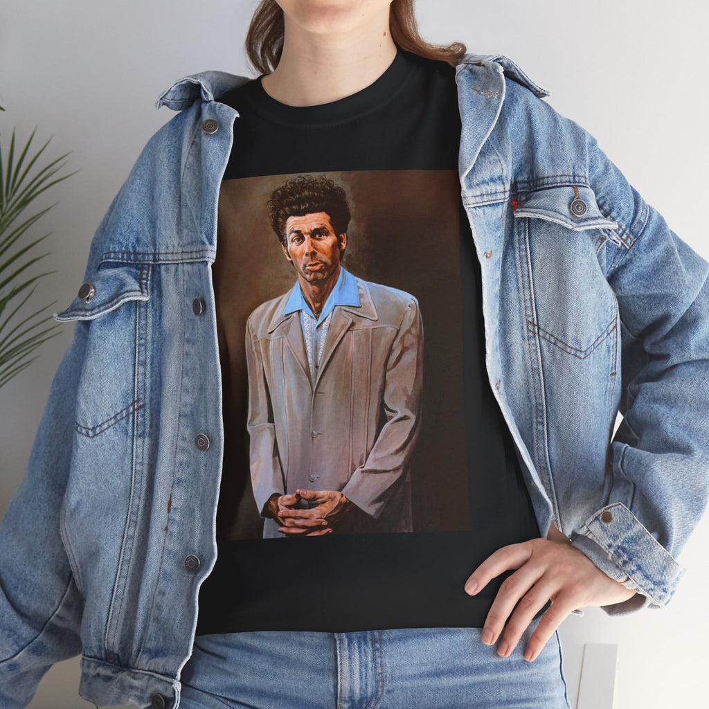 Seinfeld Cosmo Kramer the beloved character T-Shirt with his pained protrait artwork (2 Colors)