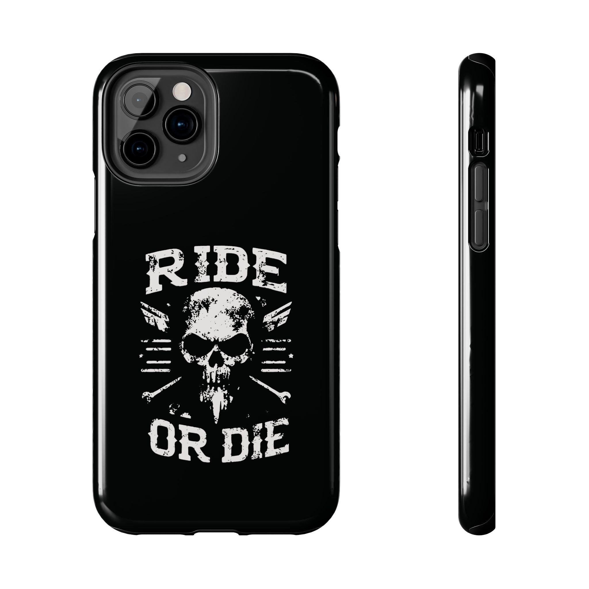 Ride or Die Skull Tough Phone Case | Biker Skull Graphic Phone Case