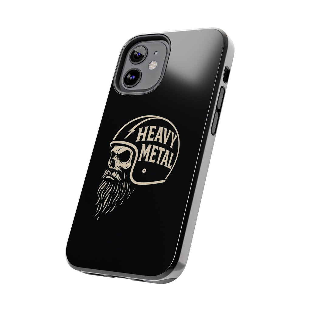 Heavy Metal Skull Tough Phone Case | Biker Helmet Skull Graphic Phone Case
