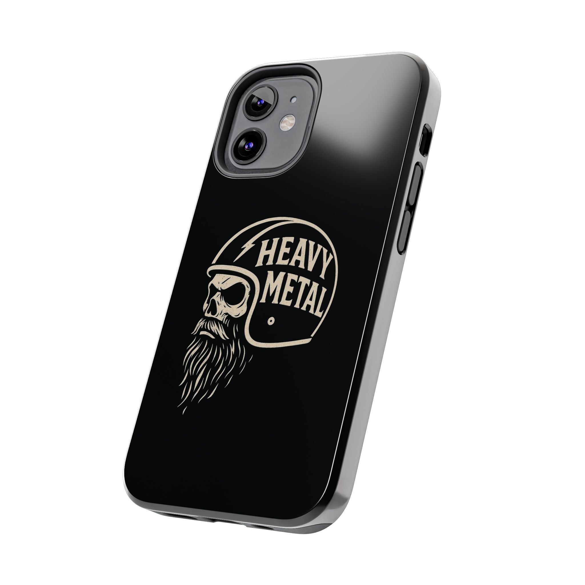 Heavy Metal Skull Tough Phone Case | Biker Helmet Skull Graphic Phone Case