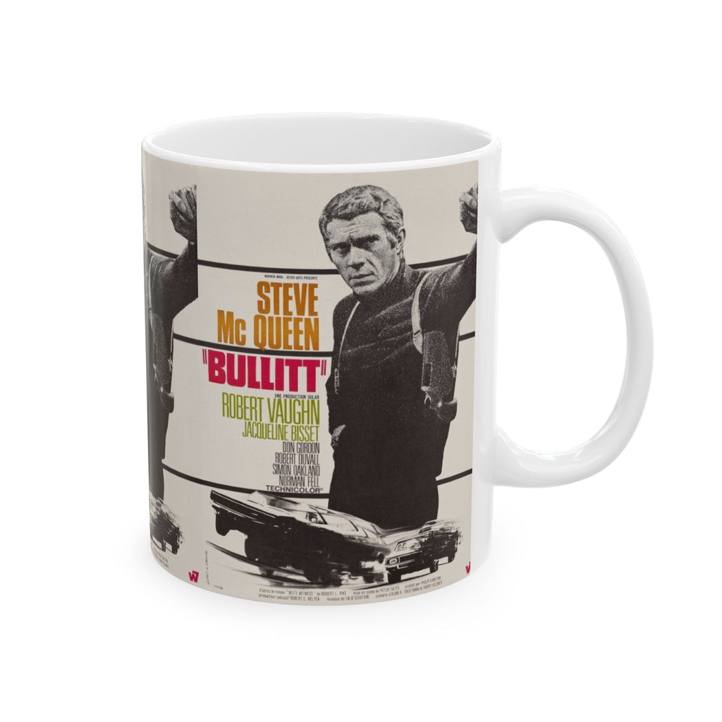 Steve McQueen iconic Bullitt movie 11oz Coffee Mug | Action Movie Gift Retro Cinema Mug
