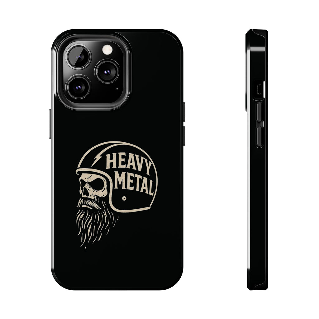Heavy Metal Skull Tough Phone Case | Biker Helmet Skull Graphic Phone Case