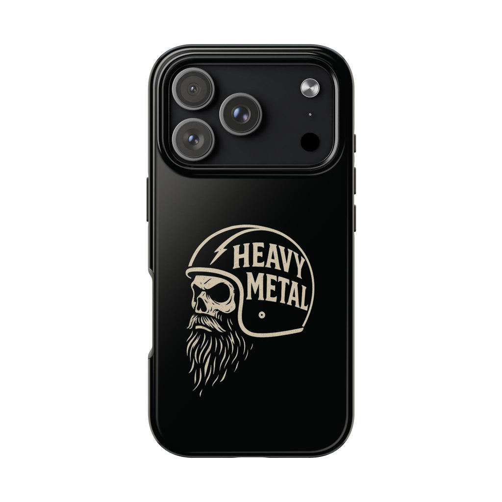 Heavy Metal Skull Tough Phone Case | Biker Helmet Skull Graphic Phone Case
