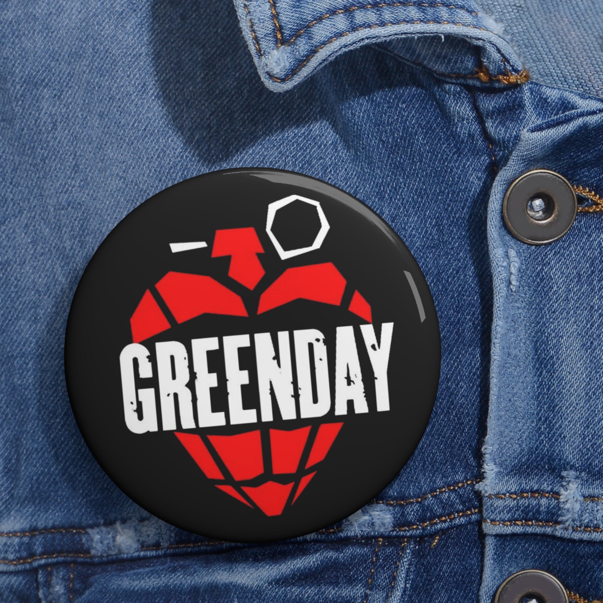 Green Day American Idiot Inspired Rock Band Pin Button (3 Sizes)